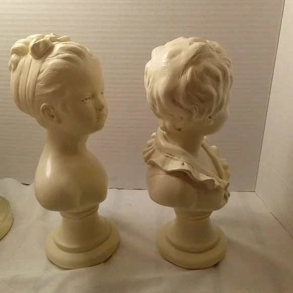 Vintage Alexander Backer Girl & Boy Bust